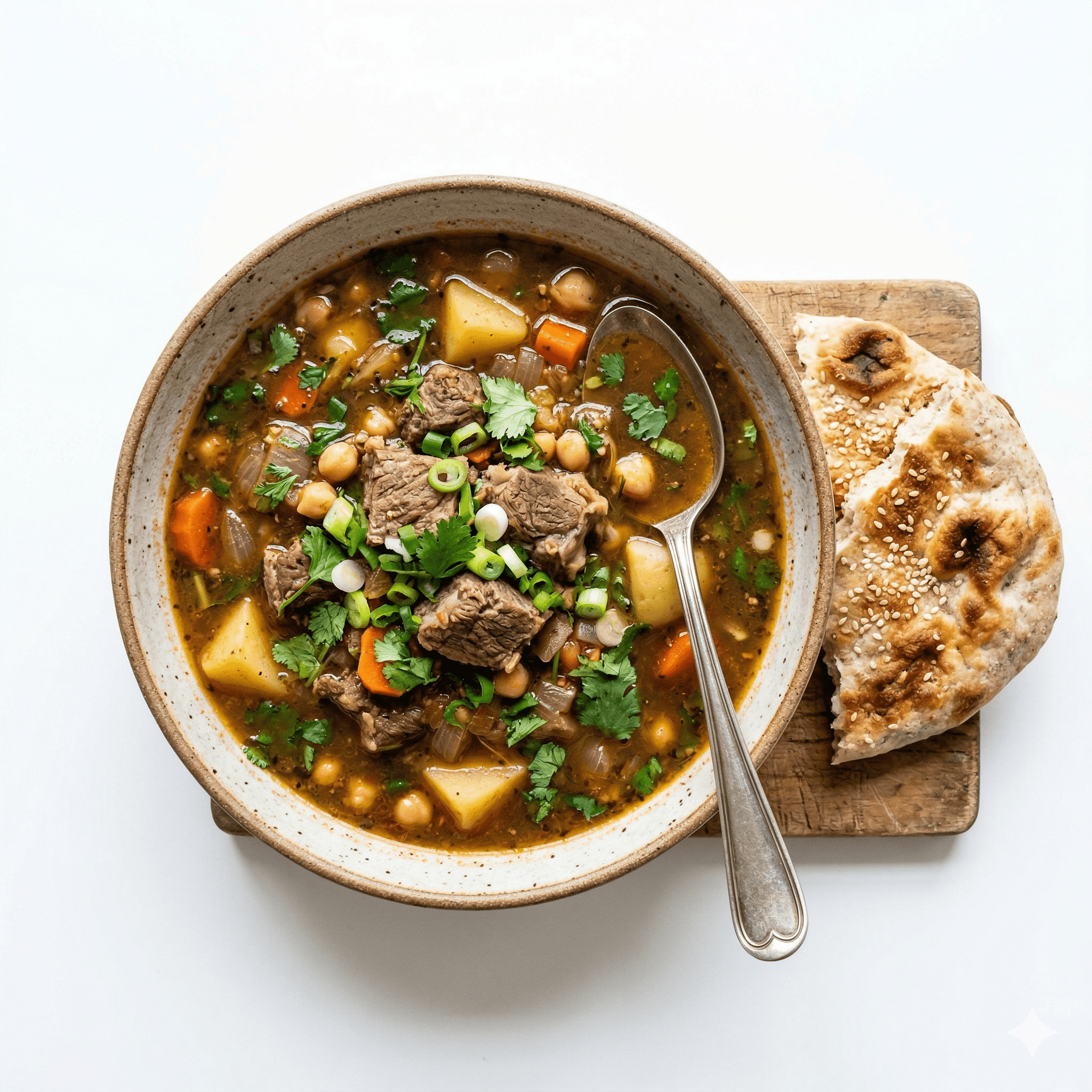 Mutton soup with Chinese bread