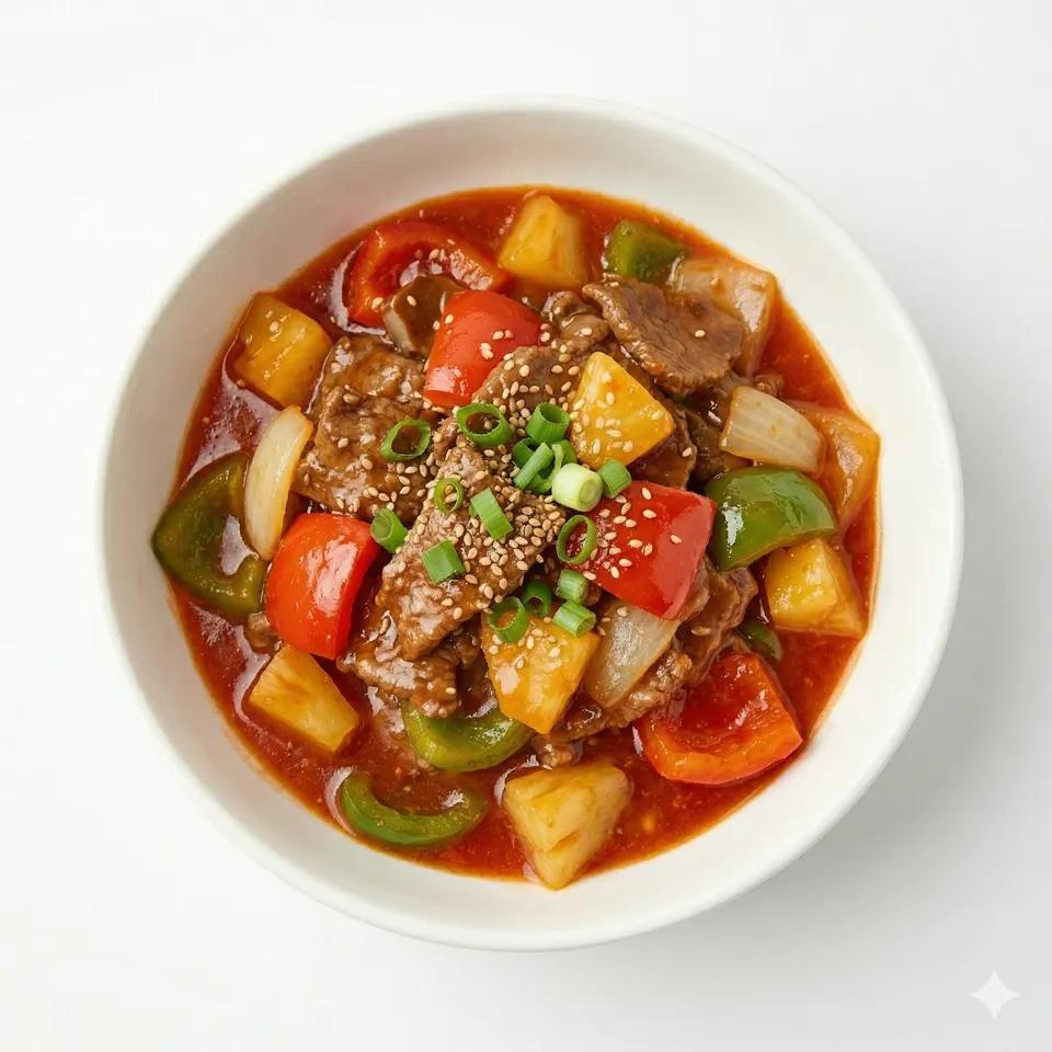 Sweet and sour beef stir-fry