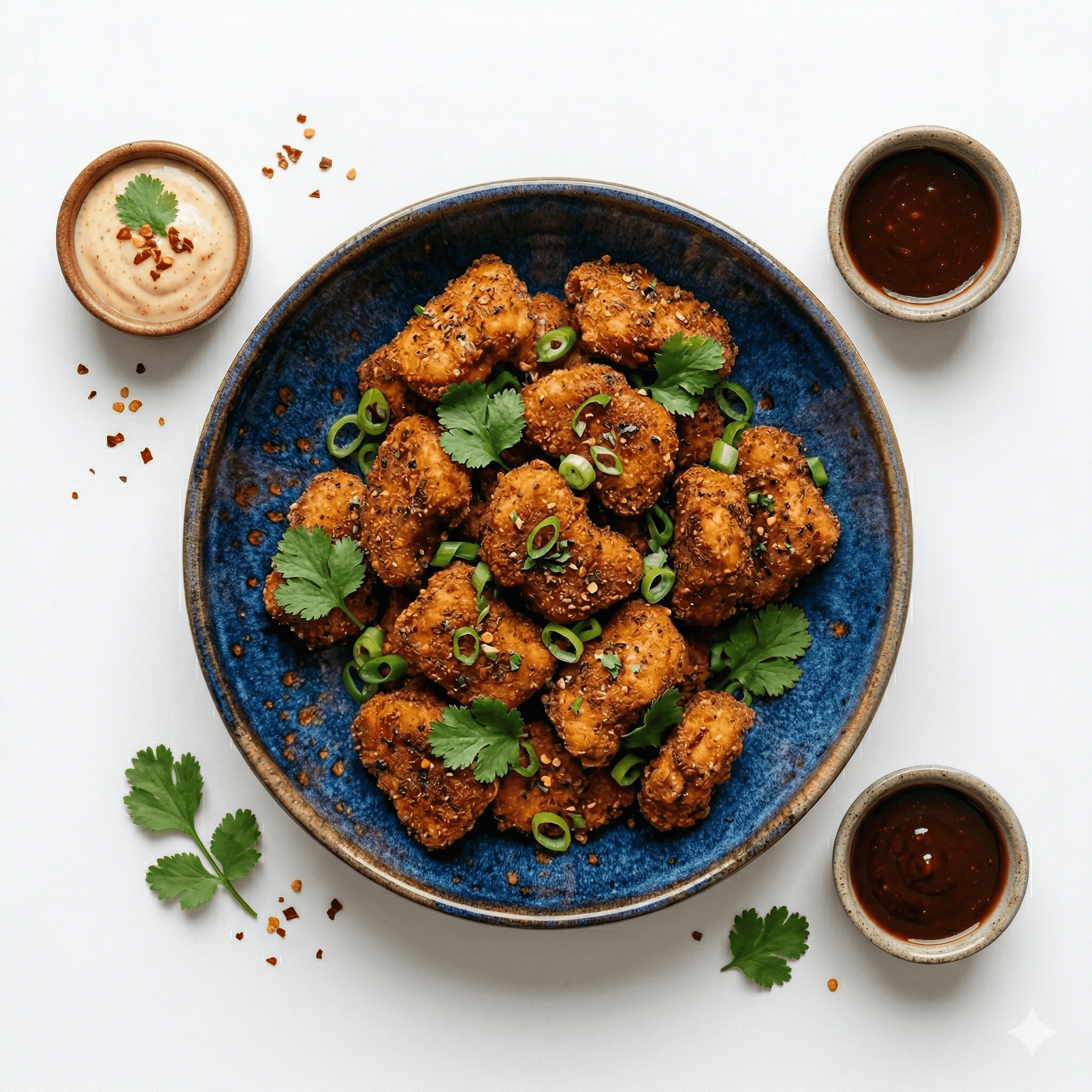Chicken nuggets marinated with spices