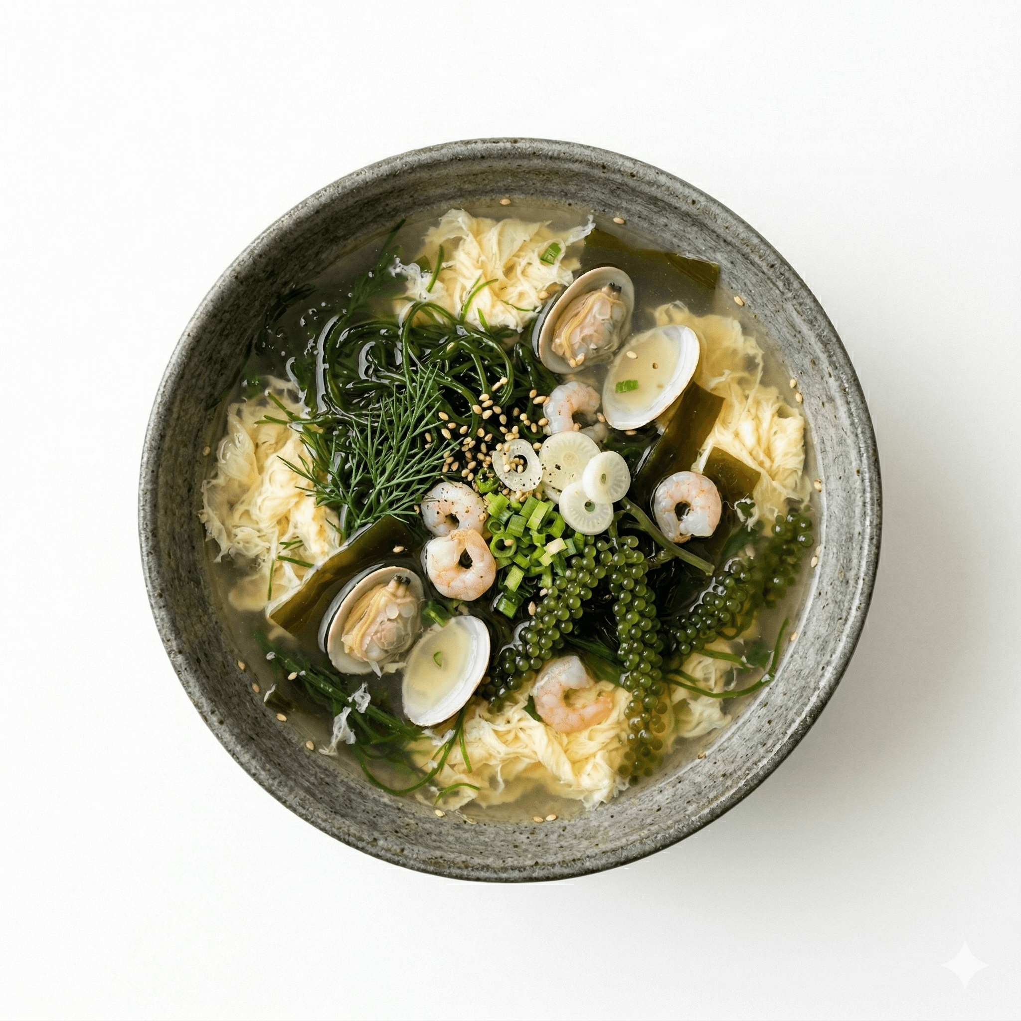 Seafood and egg soup