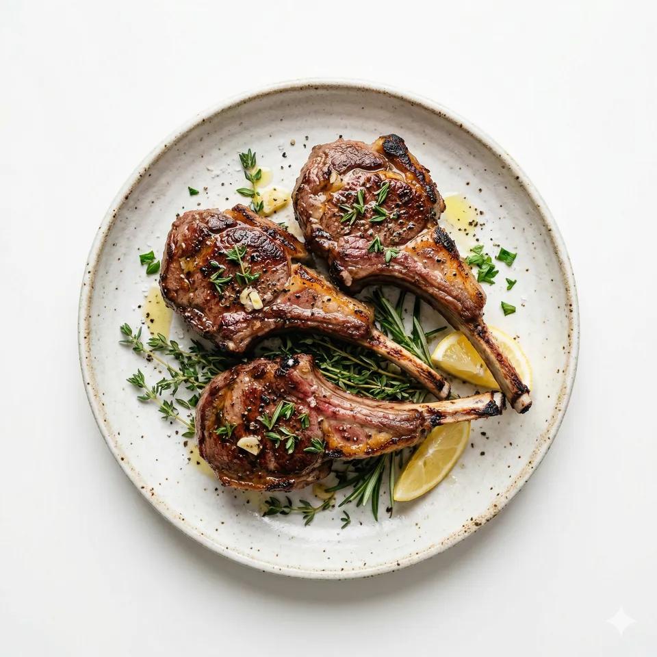 Pan-fried lamb chops