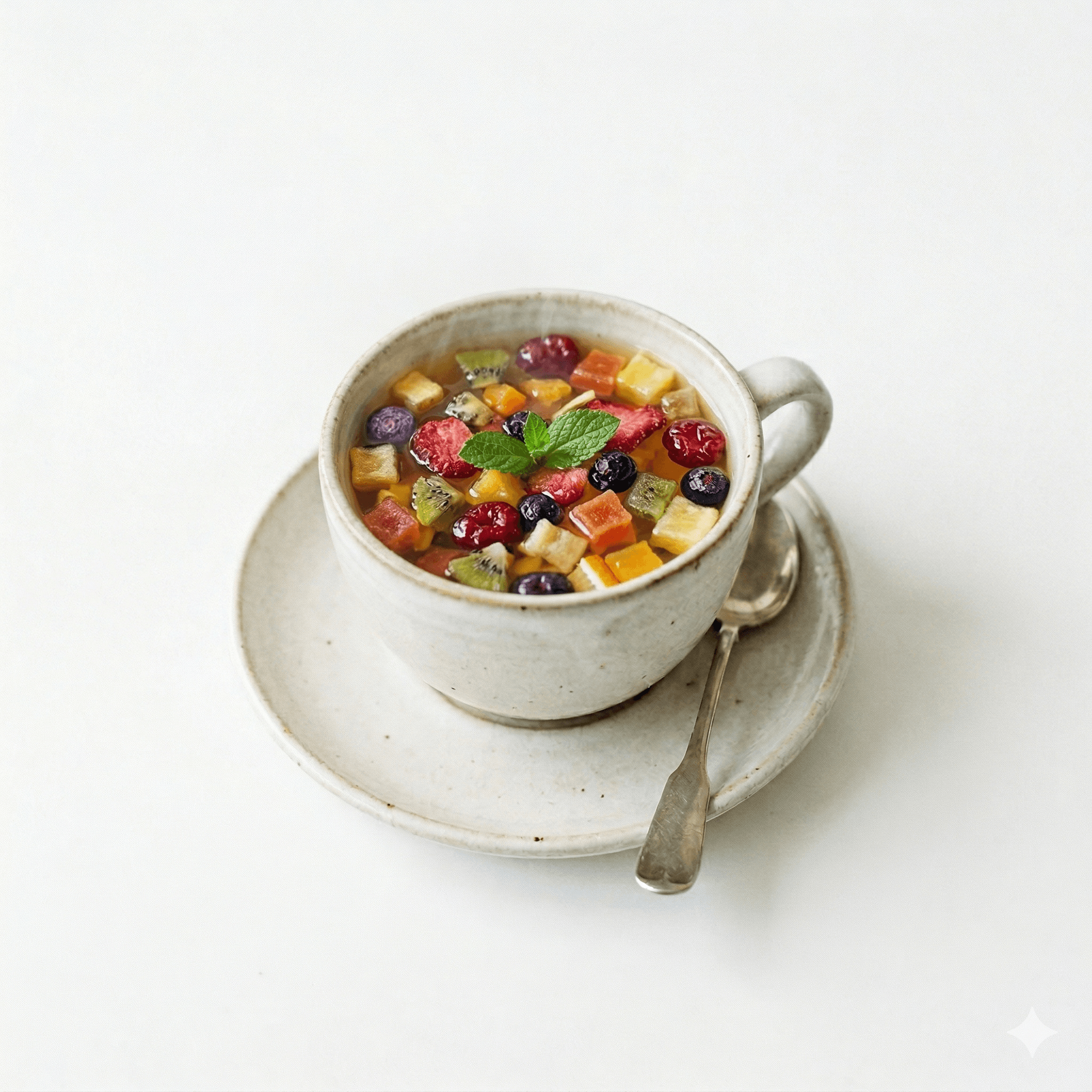 Multicolored fruit tea