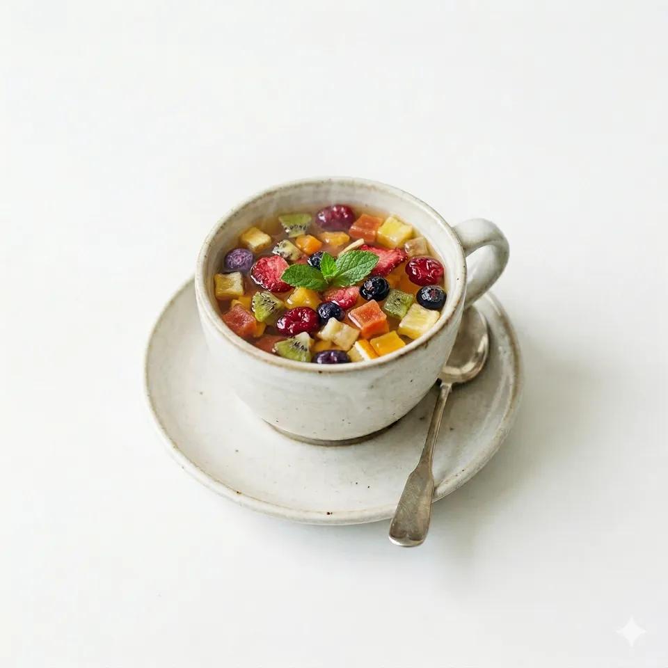 Multicolored fruit tea