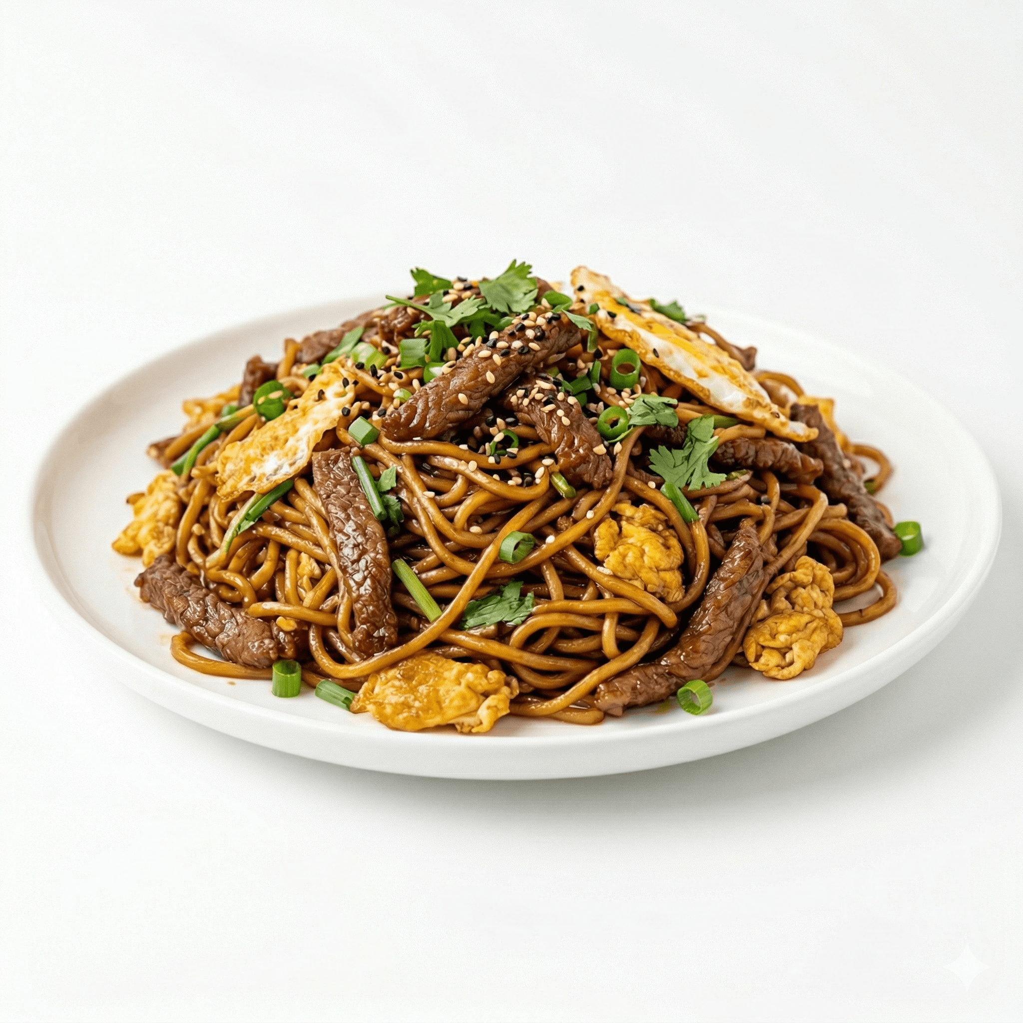 Fried Noodles, Egg, Beef