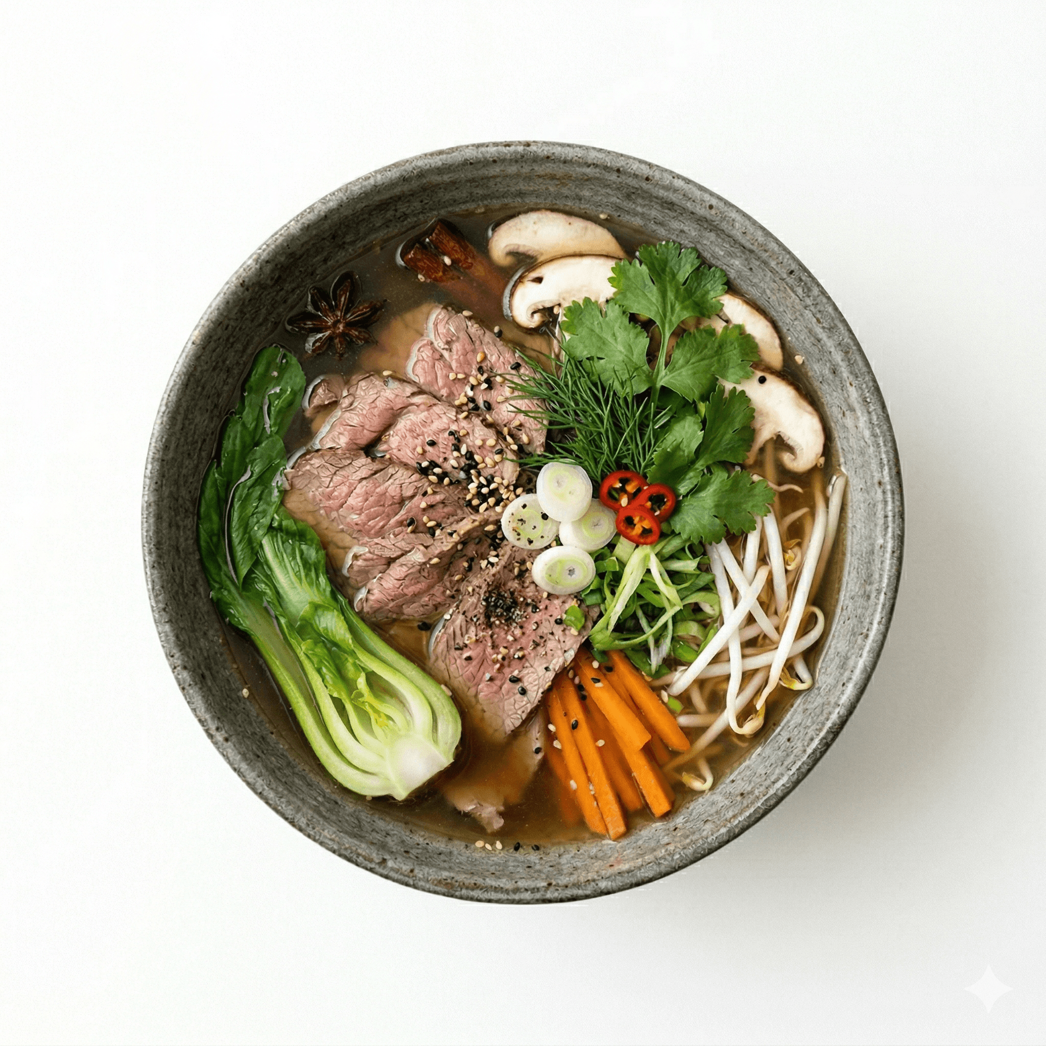 Sliced ​​beef soup with five vegetables