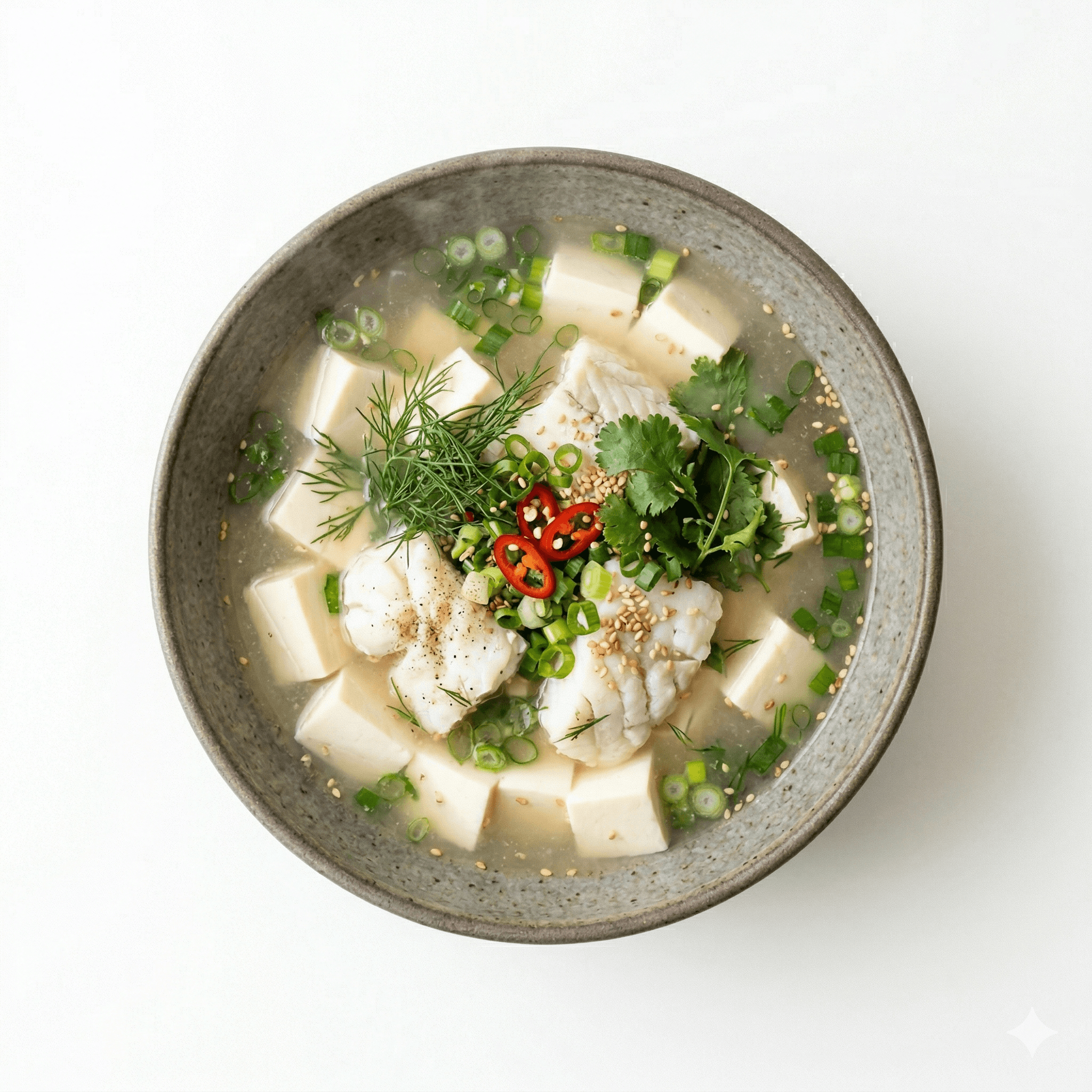 Fish and tofu soup