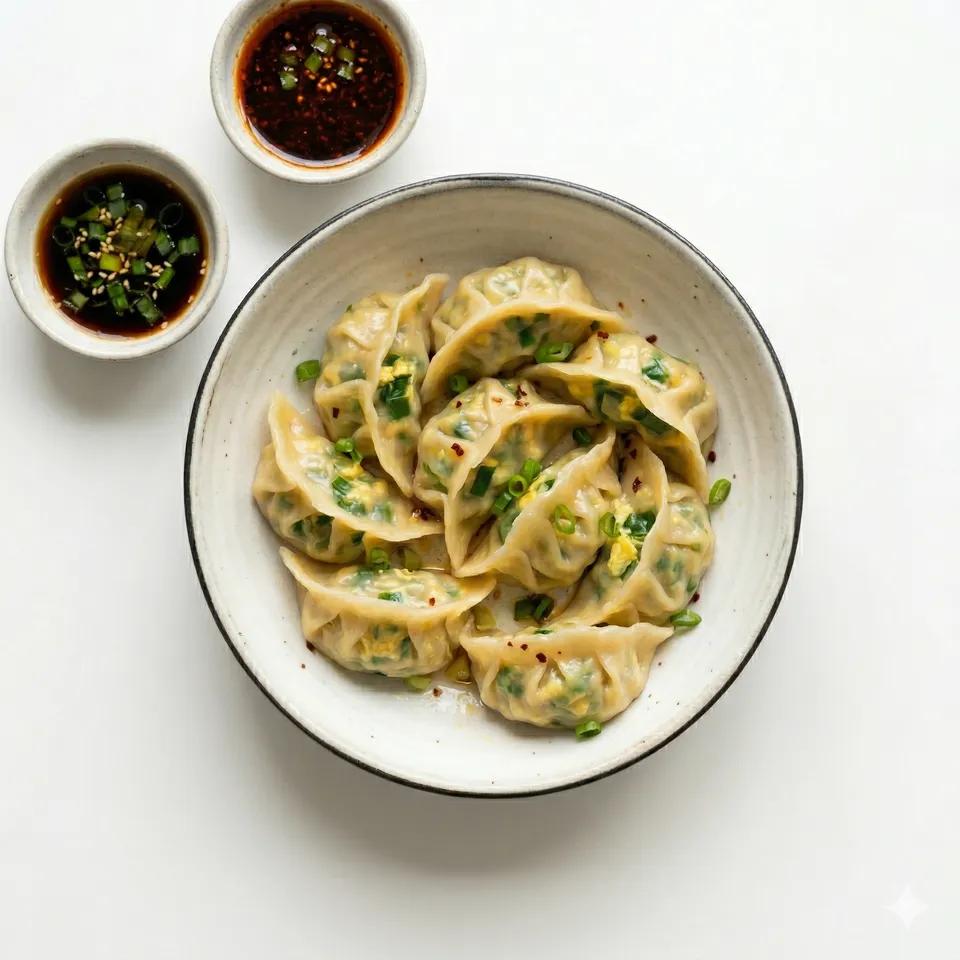 Leek and egg dumplings