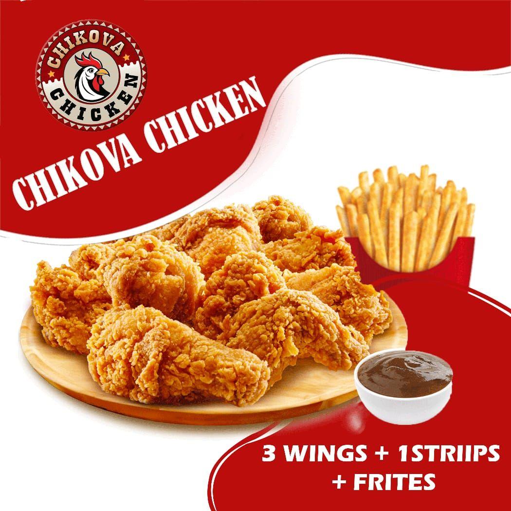 6 wings avec frites et Rizo