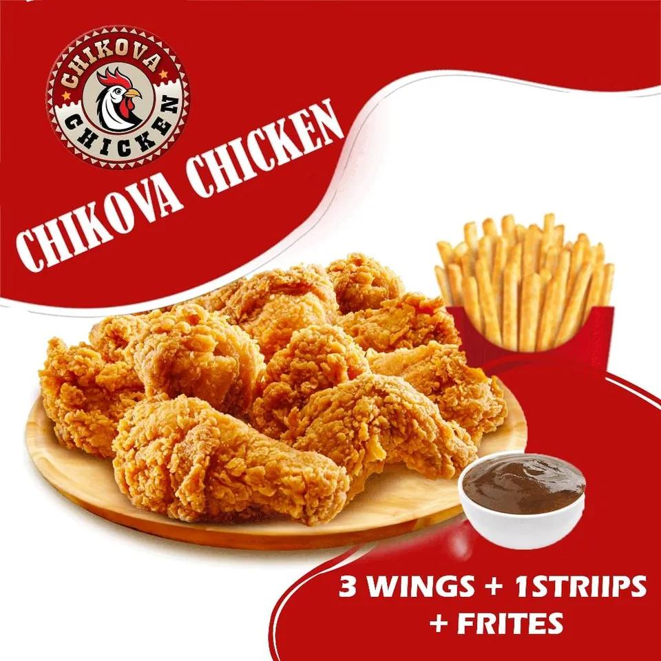 6 wings avec frites et Rizo