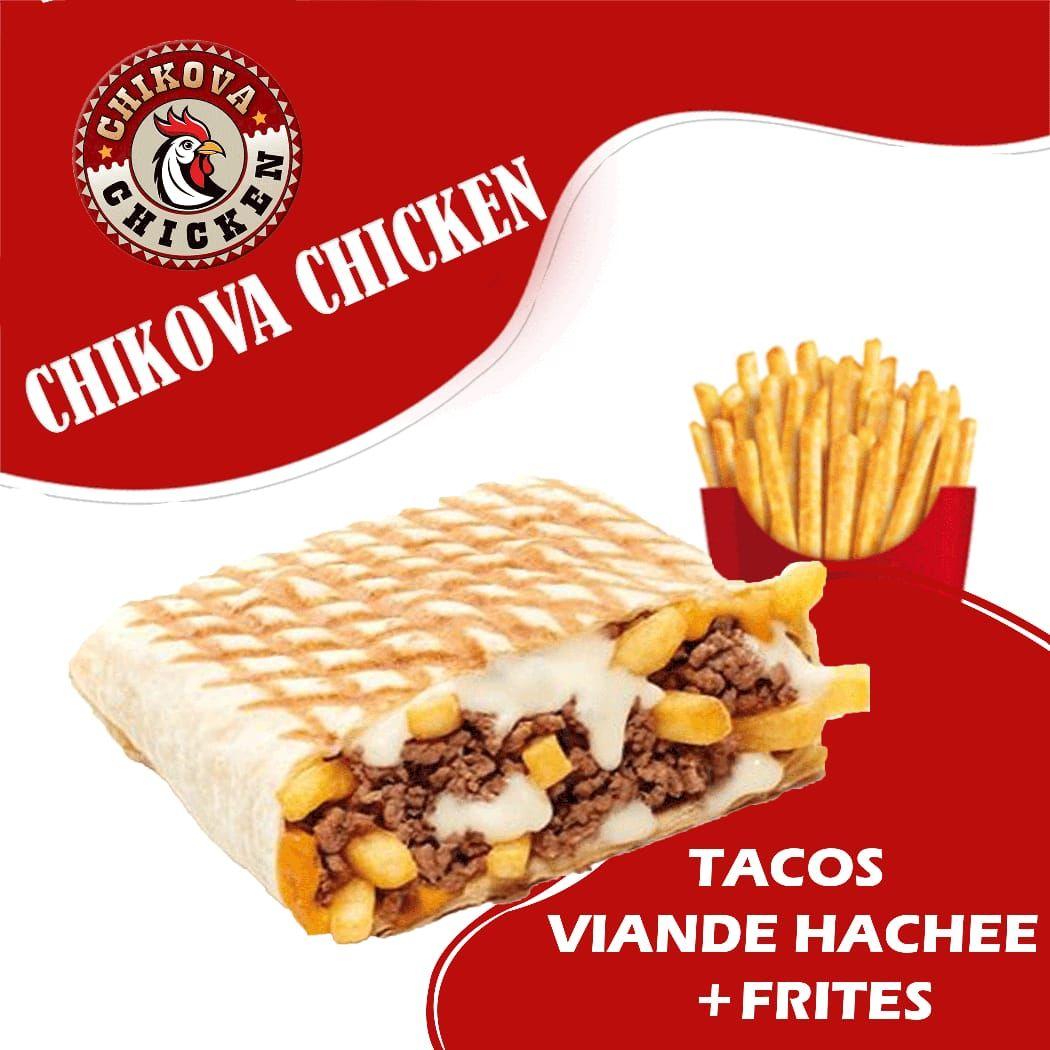 Tacos Viande Hachée avec Frites