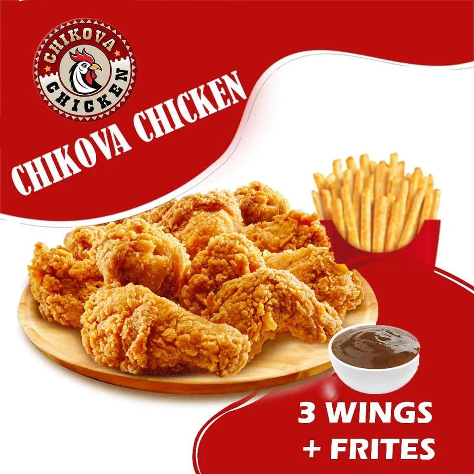 3 wings avec frites