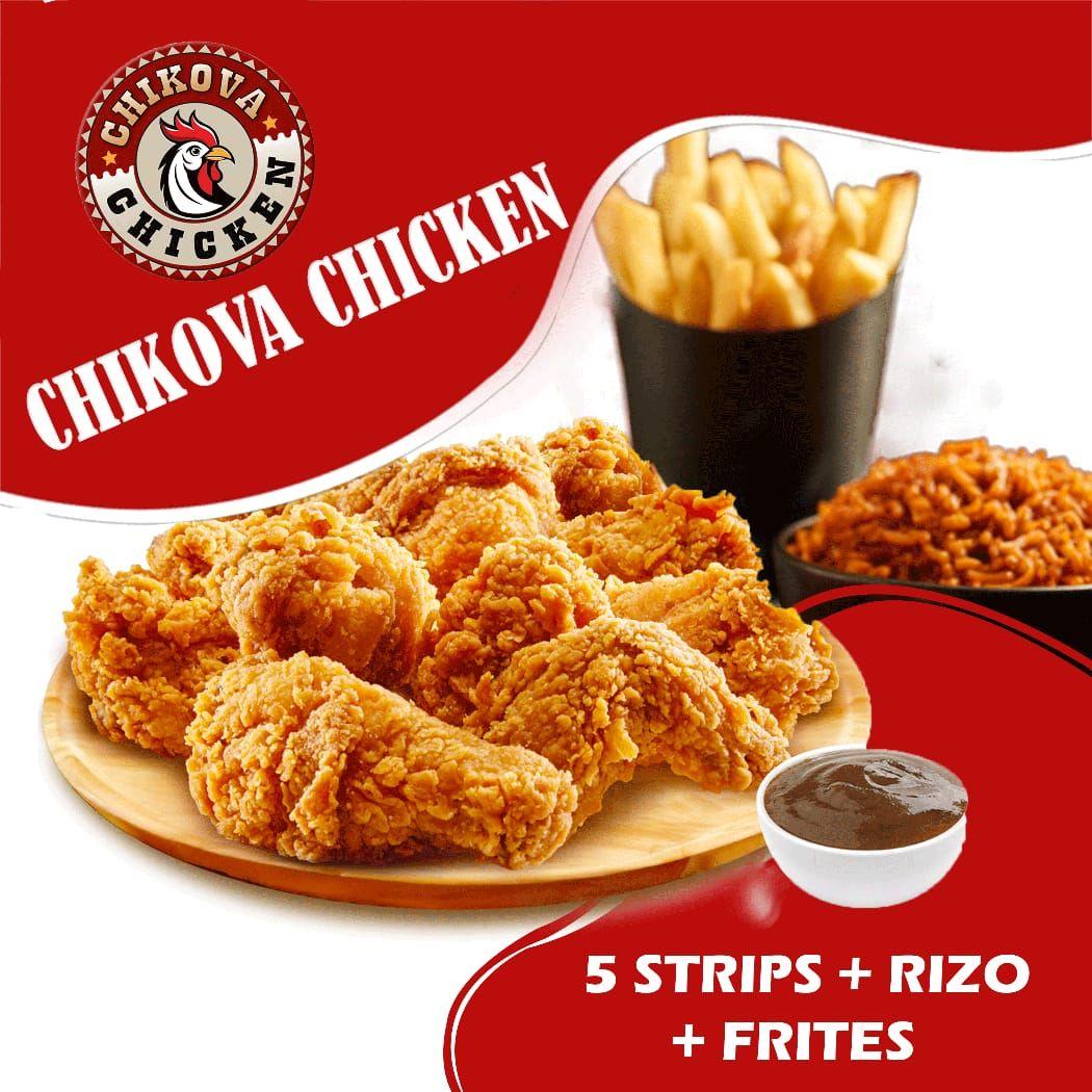 3 pilons crispy avec frites et rizo