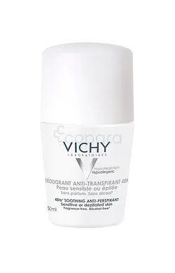 Vichy Deodorant Anti-Transpirant 48H Peaux Sensibles Ou Epilees Roll-On 50Ml