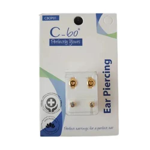 C-Bo Boucles D'Oreilles Steriles Ear Piercing Vert Dore Reference Cbop01