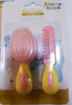 Notre Bebe Brosse Et Peigne Rose Reference Bd056-2