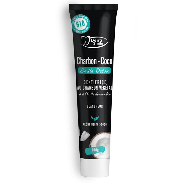 Denti Smile Dentifrice Au Charbon Coco Arome Menthe 100G