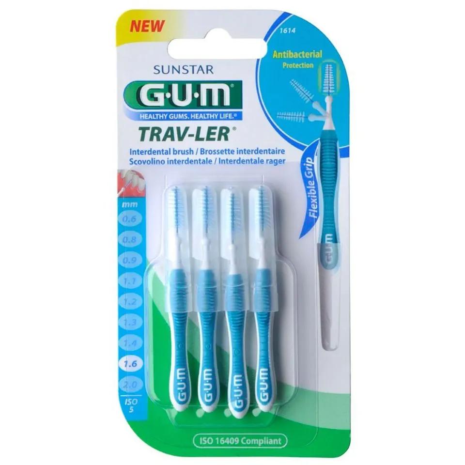 Gum Manche Avec Brossette Fine 1.6Mm Boite De 4 Reference 1614