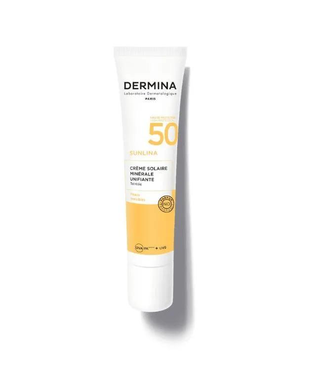Dermina Sunlina Creme Solaire Minerale Unifiante Spf50+ 40Ml
