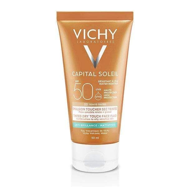 Vichy Ideal Soleil Bb Emulsion Teinte Hale Naturel Toucher Sec Peau Sensible Mixte A Grasse Spf50 50Ml