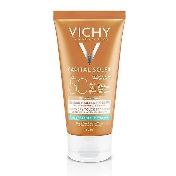 Vichy Ideal Soleil Bb Emulsion Teinte Hale Naturel Toucher Sec Peau Sensible Mixte A Grasse Spf50 50Ml