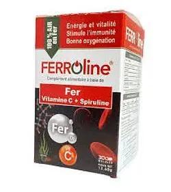 Ferroline Fer + Vitamine C + Spiruline Boite De 30 Gelules