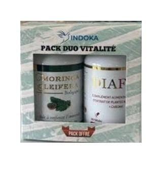 Indoka Pack Duo Vitalite Diabetique Diafit Boite De 60 Gelules + Moringa Oleifera Boite De 90 Gelules