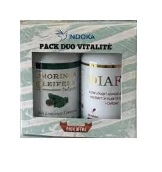 Indoka Pack Duo Vitalite Diabetique Diafit Boite De 60 Gelules + Moringa Oleifera Boite De 90 Gelules