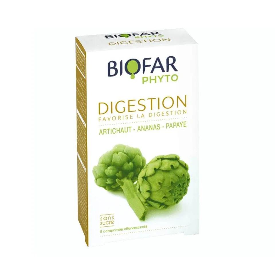Biofar Phyto Digestion Artichaut Ananas Papaye Boite De 8 Comprimes Effervescents