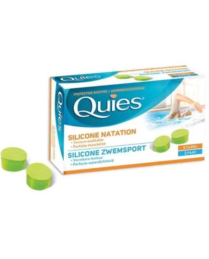 Quies Protection Auriculaire Silicone Natation Adulte Texture Malleable Boite De 3 Paires