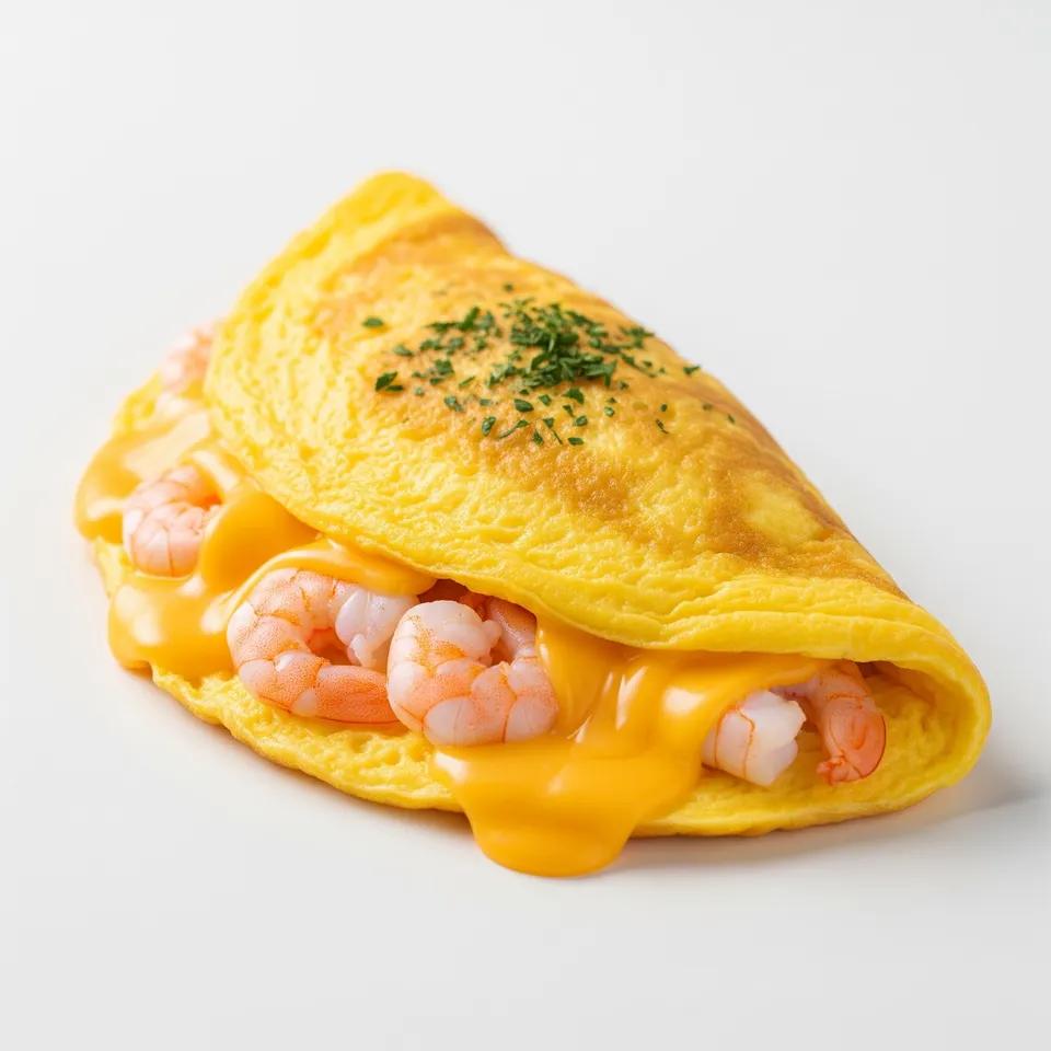 Omelette Crevettes, fromage