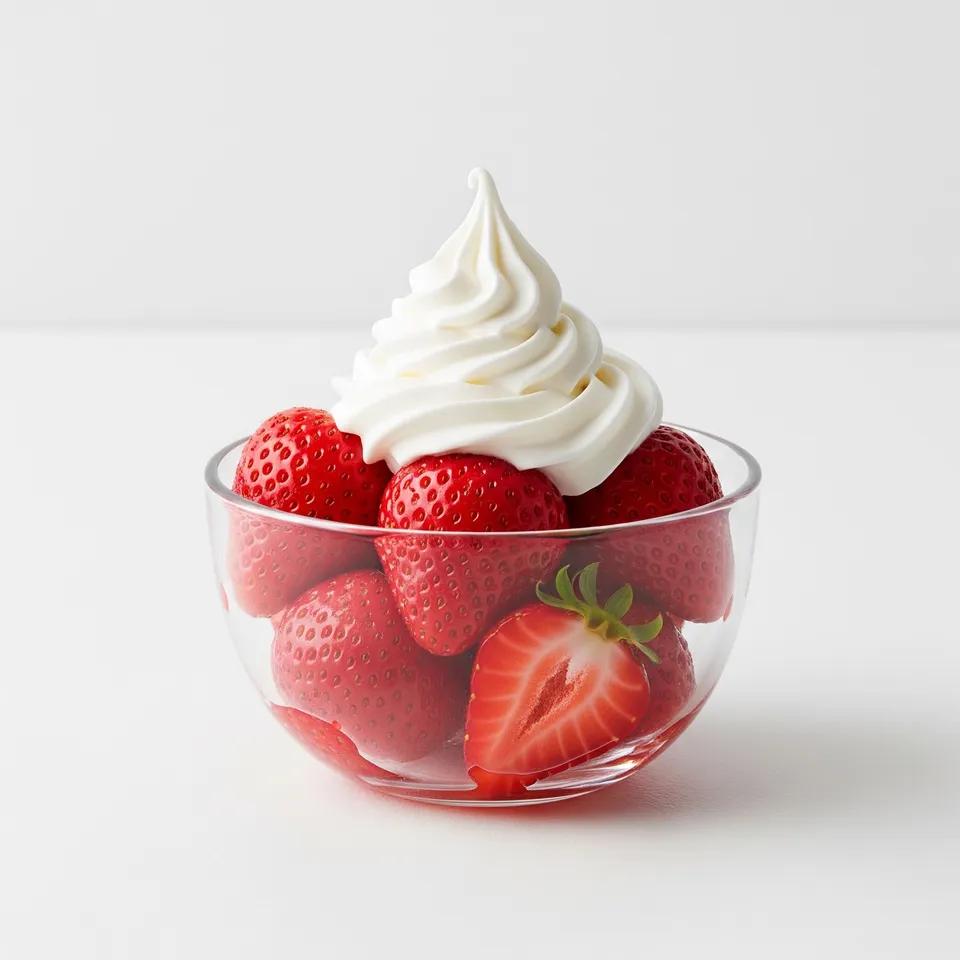 Strawberry with whipped cream