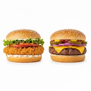 Burger americain + cheese burger + burger panné