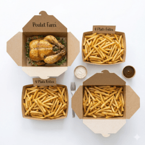 Poulet Farci + 4 Plats Frites