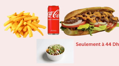 Sandwich + Frites + Boisson + Salade