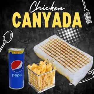 crispy chicken tacos+ soda