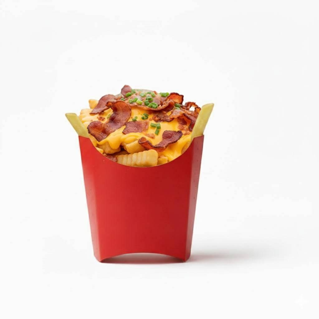 Frite cheddar, poulet fumé
