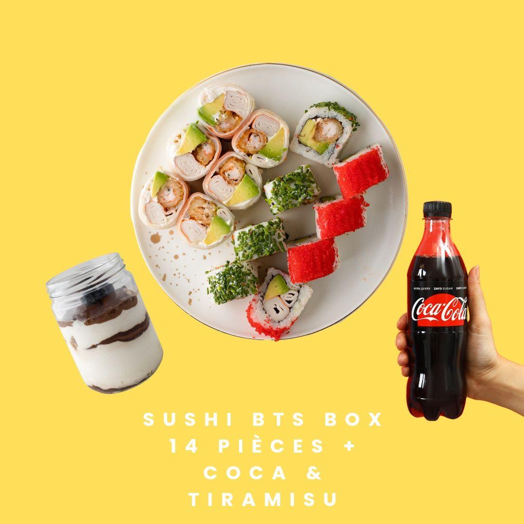 Sushi Bts Box 14 Pieces + Coca & Tiramisu