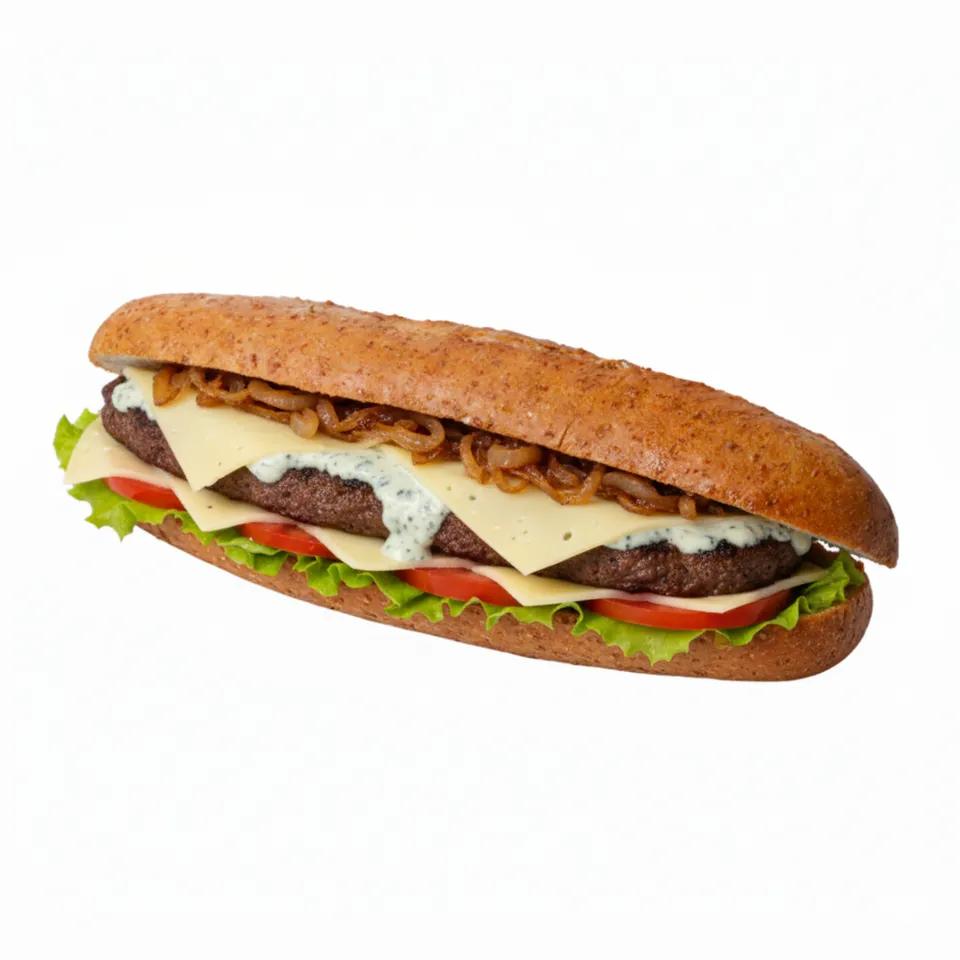 Sandwich viande hachée 3 fromage gratiné