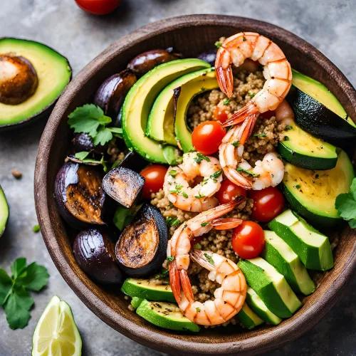 Quinoa Poke Avocado & Éclat De Légumes Grilles