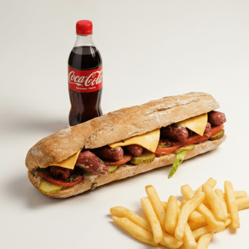 Menu Sandwich Saucisses Boeuf Lazeez