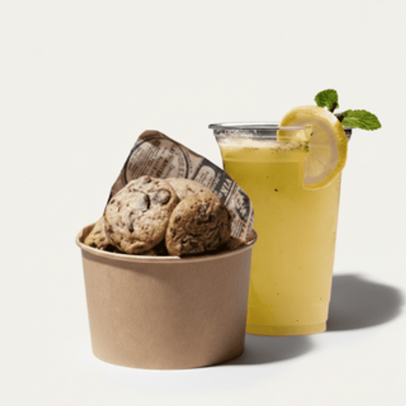 Formule Cookies + Boisson   Bol de 10 mini cookies fondants et faits maison + Boisson au choix