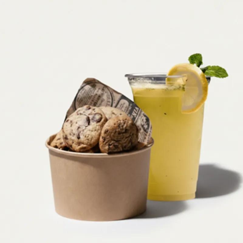 Formule Cookies + Boisson   Bol de 10 mini cookies fondants et faits maison + Boisson au choix