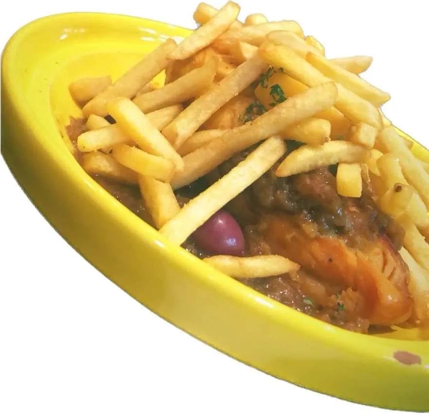 Tajine marocain Poulet Mkali Avec Frites الدجاج مقلي