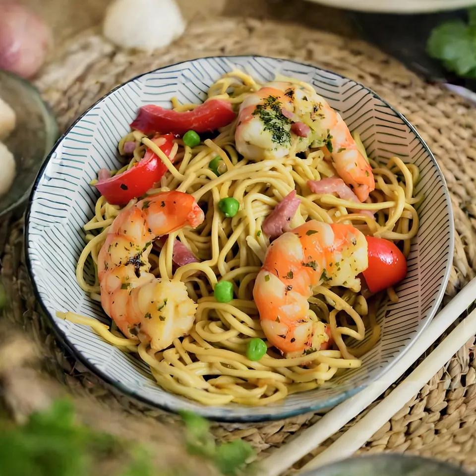 Nouilles Gambas