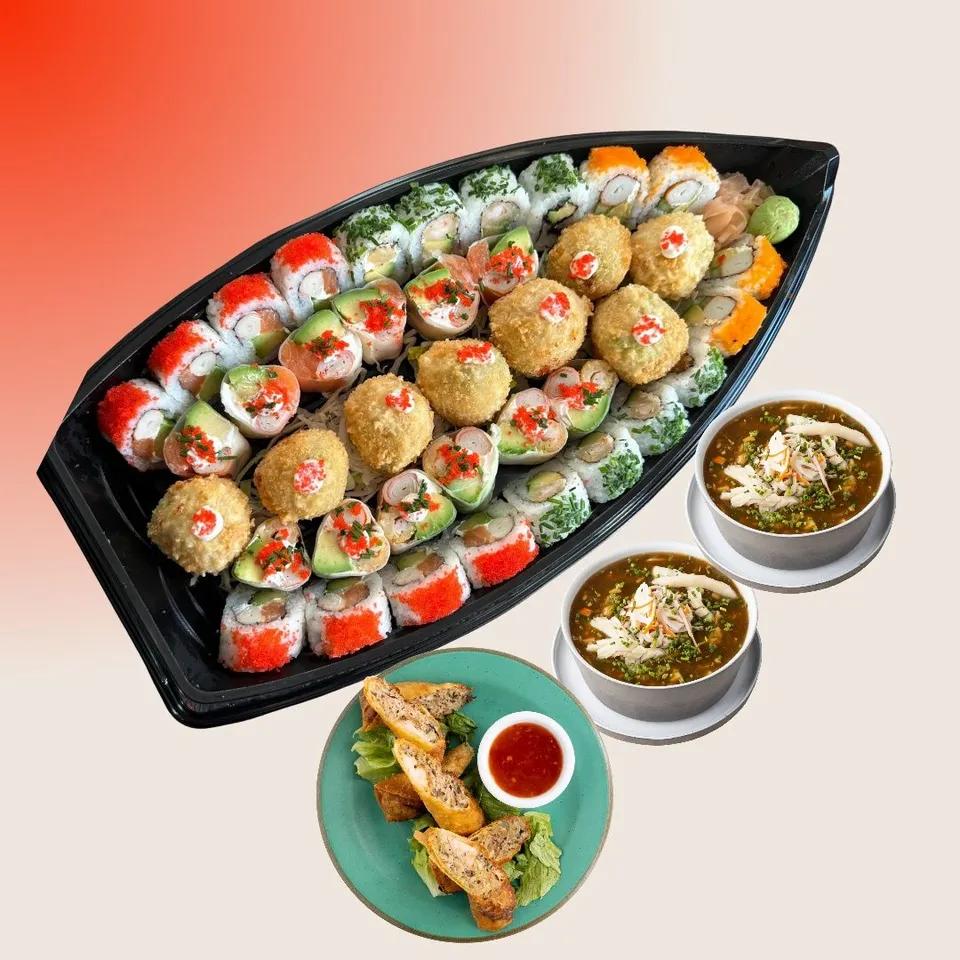 Bateaux Box (40 Pièces De Luxe + 2 Soupes Fruits De Mer + 3 Nems Poulet)