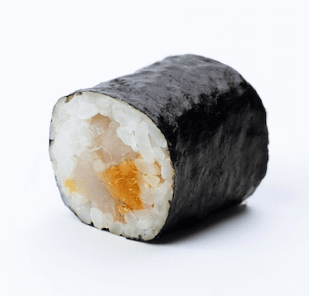 Hoso Maki Tartare de poisson blanc à la boutargue