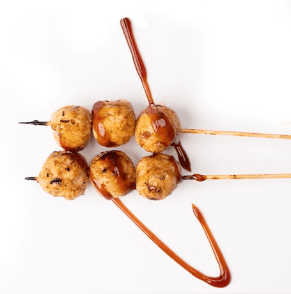Brochettes Yakitori Boulettes de poulet
