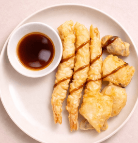 Spécialités Tempura Crevettes  (3 pièces avec légumes)