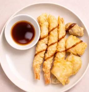 Spécialités Tempura Crevettes  (3 pièces avec légumes)