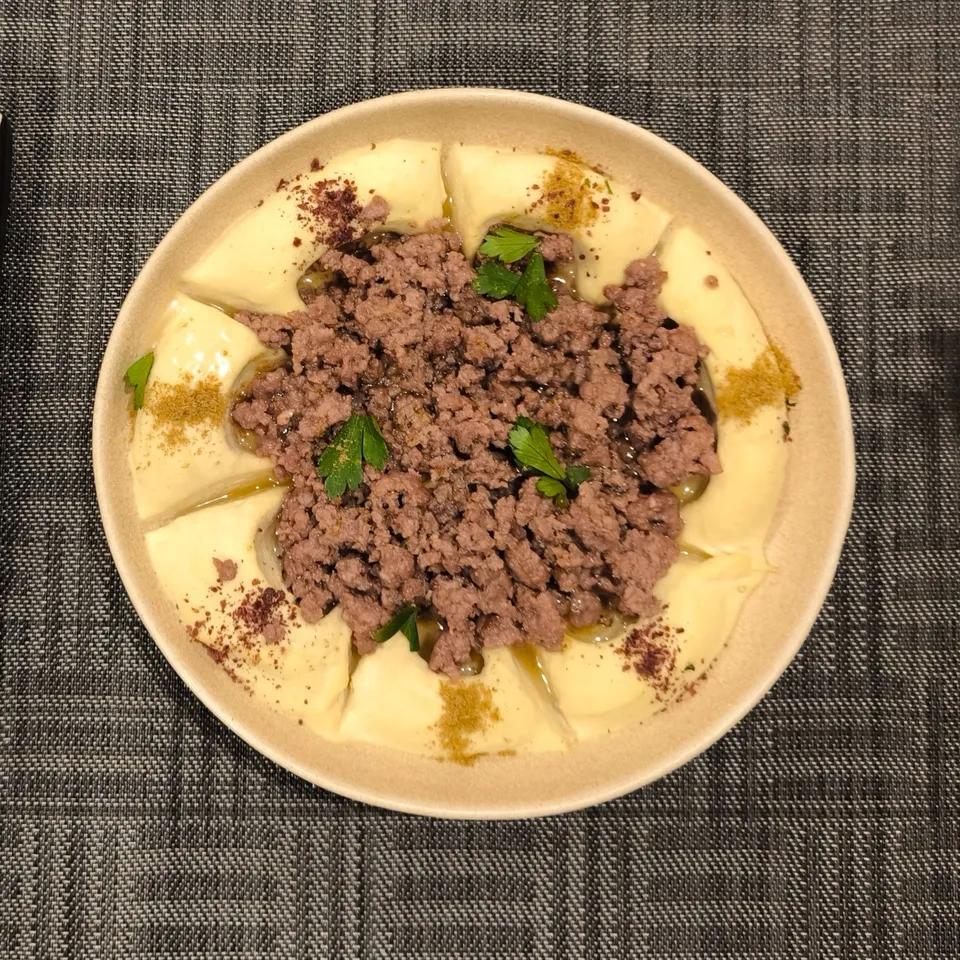 Hommos Chaud à la Viande Hachée